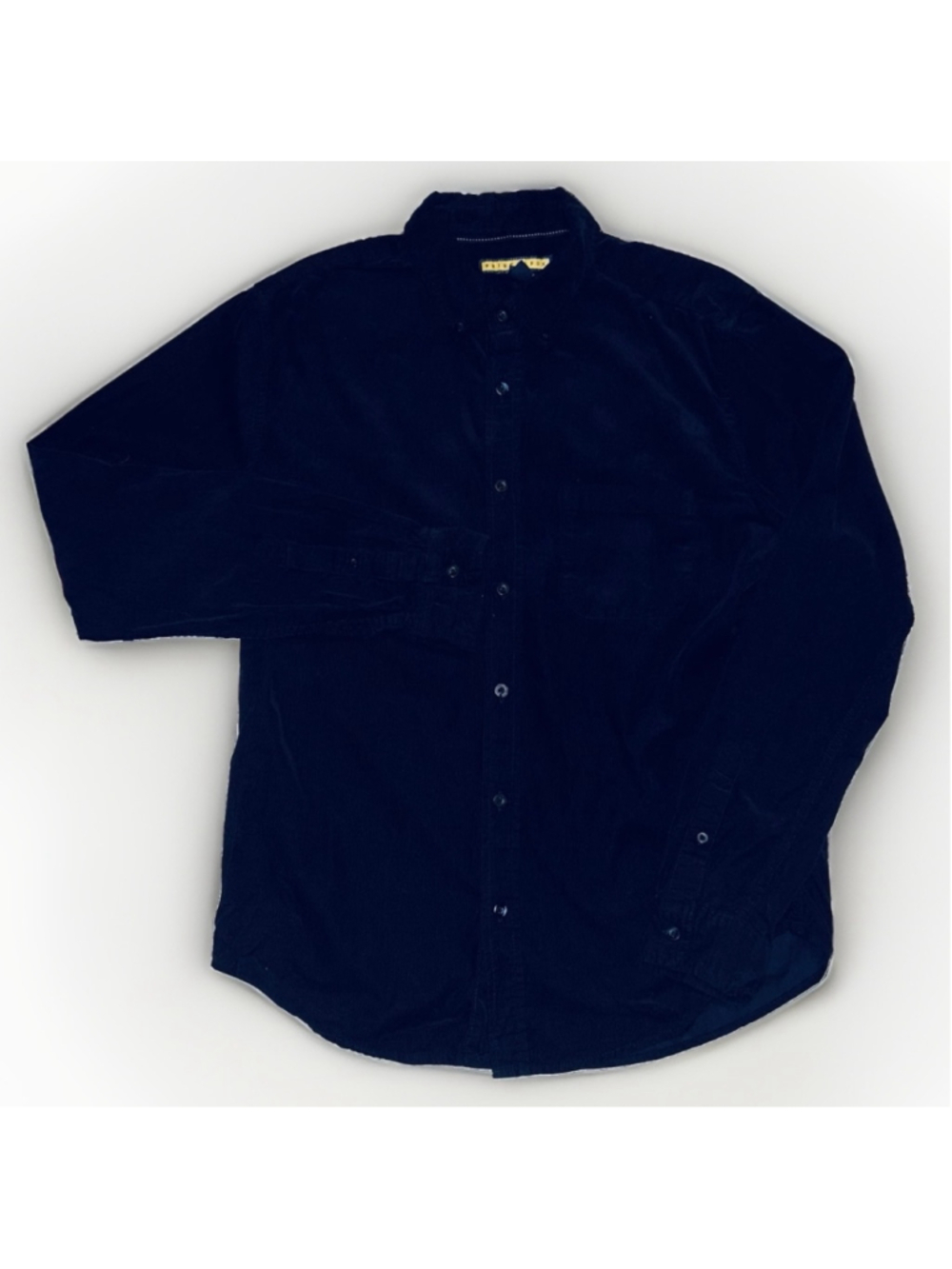 Men's Prince & Fox Corduroy Casual Button Down Shirt Navy Size M